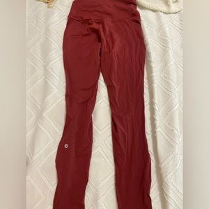 Dark orange red worn once Lululemon leggings